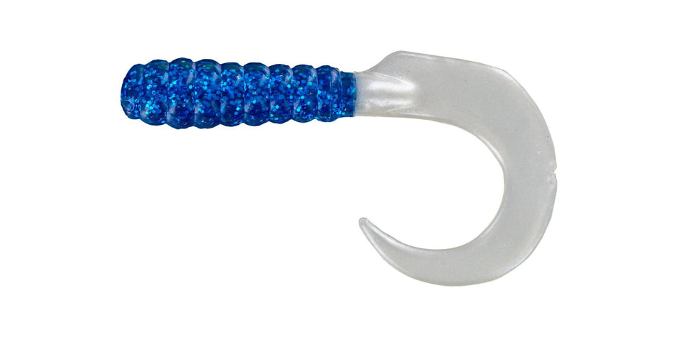 Big Bite Baits Curl Tail Grub 2" 10pk - Blue Glitter Pearl
