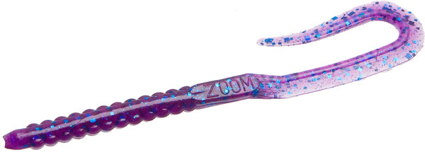 Zoom U Tail Worm 6" 20pk -Electric Blue