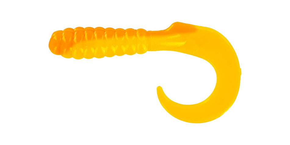Big Bite Baits Curl Tail Grub 2" 10pk - Orange/Yellow