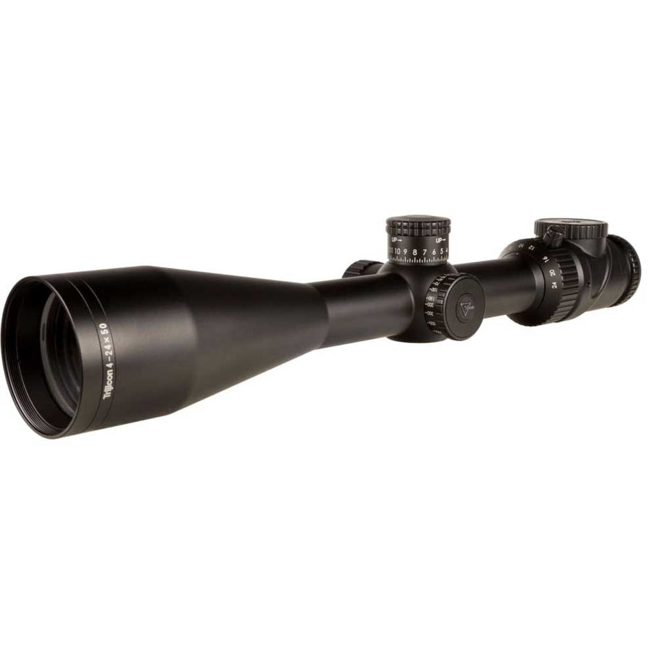 Trijicon AccuPoint TR-32 4-24x50mm Rifle Scope, 30 mm Tube, Second Focal Plane, Black, Green BAC Triangle Post Reticle, MOA Adjustment, - 200164