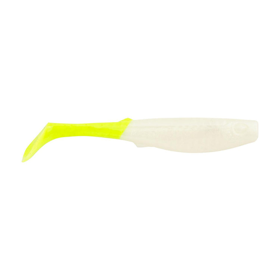 Berkley Gulp! Alive!® Paddleshad - 4" - Pearl White/Chartreuse - Half Pint Container
