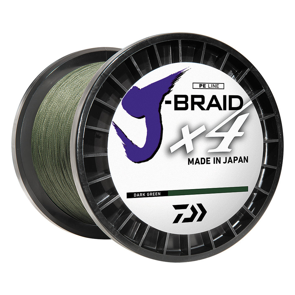 Daiwa J-BRAID x4 Braided Line - 20lb - 300 yds - Dark Green