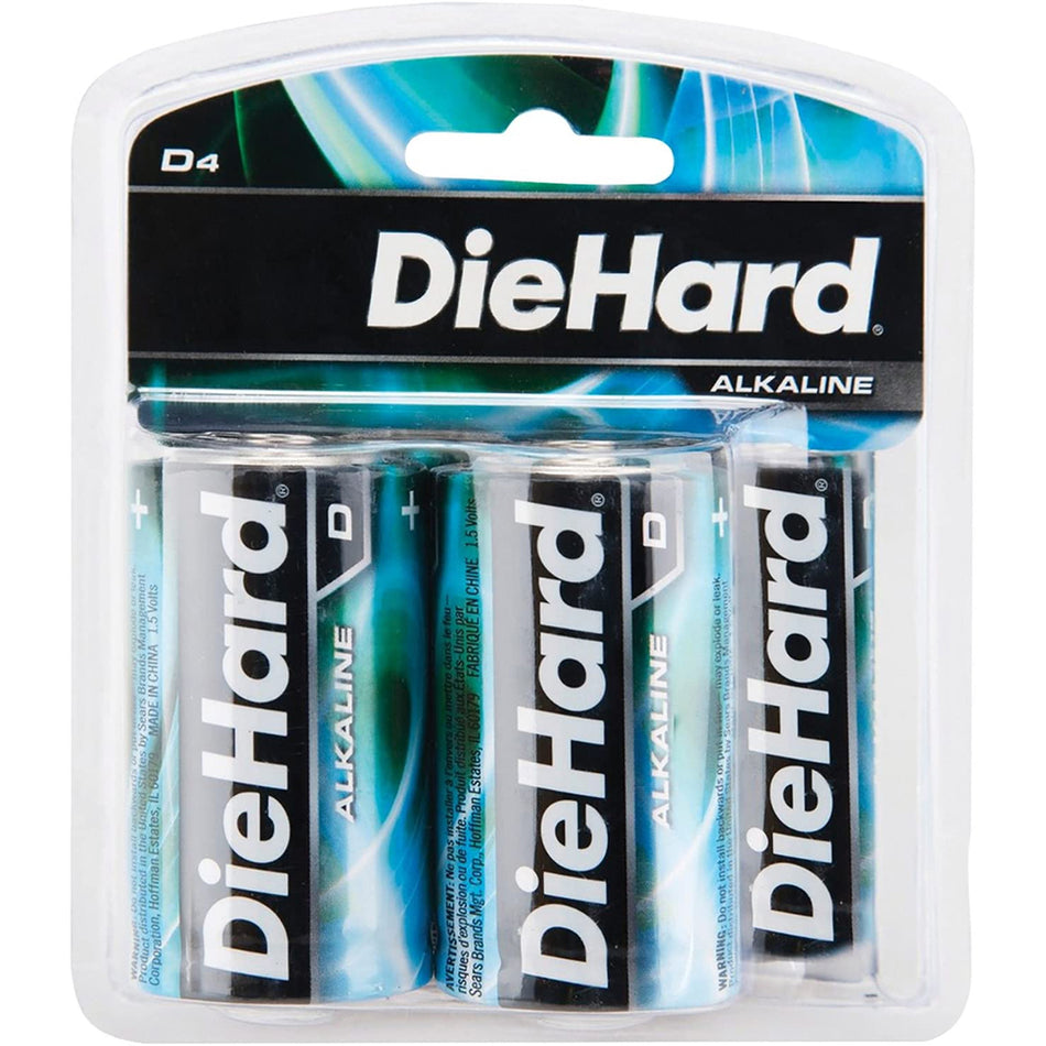 Die Hard Alkaline Batteries D-Cell - 4 Pack