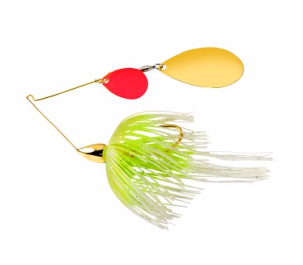 War Eagle Gold Tandem Indiana Spinnerbait 1/2oz - White Chartreuse