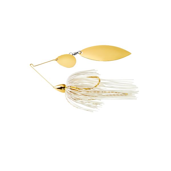 War Eagle Gold Tandem Willow Spinnerbait 1/2oz - White Gold