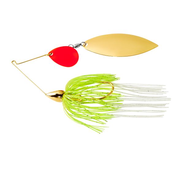 War Eagle Gold Tandem Willow Spinnerbait - White Chartreuse