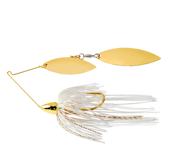 War Eagle Gold Double Willow Spinnerbait - White Gold
