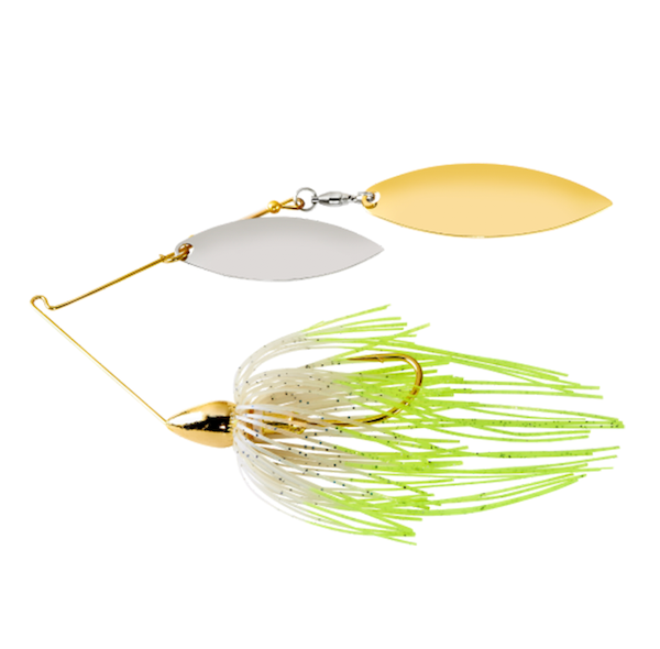War Eagle Gold Double Willow Spinnerbait - Hot Blue Herring