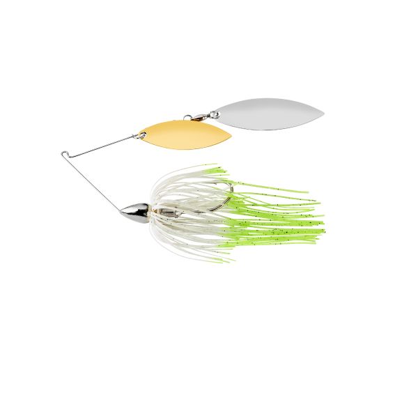 War Eagle Nickel Double Willow Spinnerbait - Hot White Shad