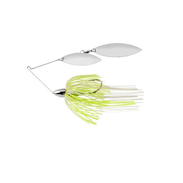 War Eagle Nickel Double Willow Spinnerbait 3/8oz - White Chartreuse Pearl
