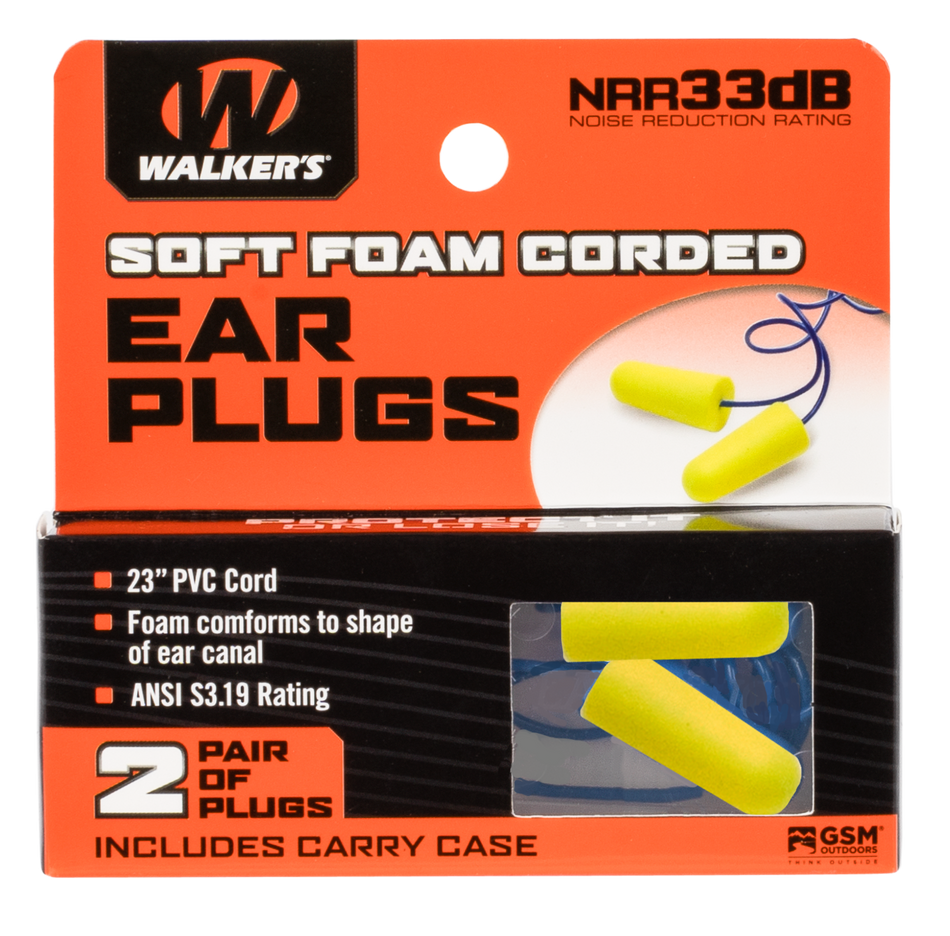 Walkers Game Ear Corded, Wlkr Gwp-epcord-yl  2pk Ylw Corded Plug W-case