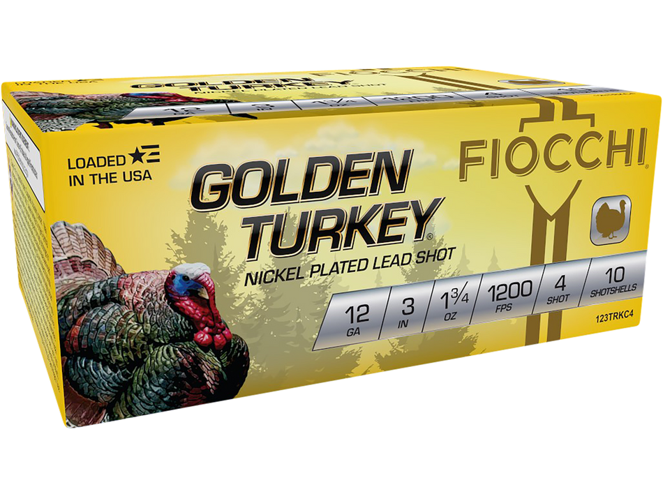 Fiocchi Golden Turkey Nickel Plated Shotshell 12 Gauge #4
