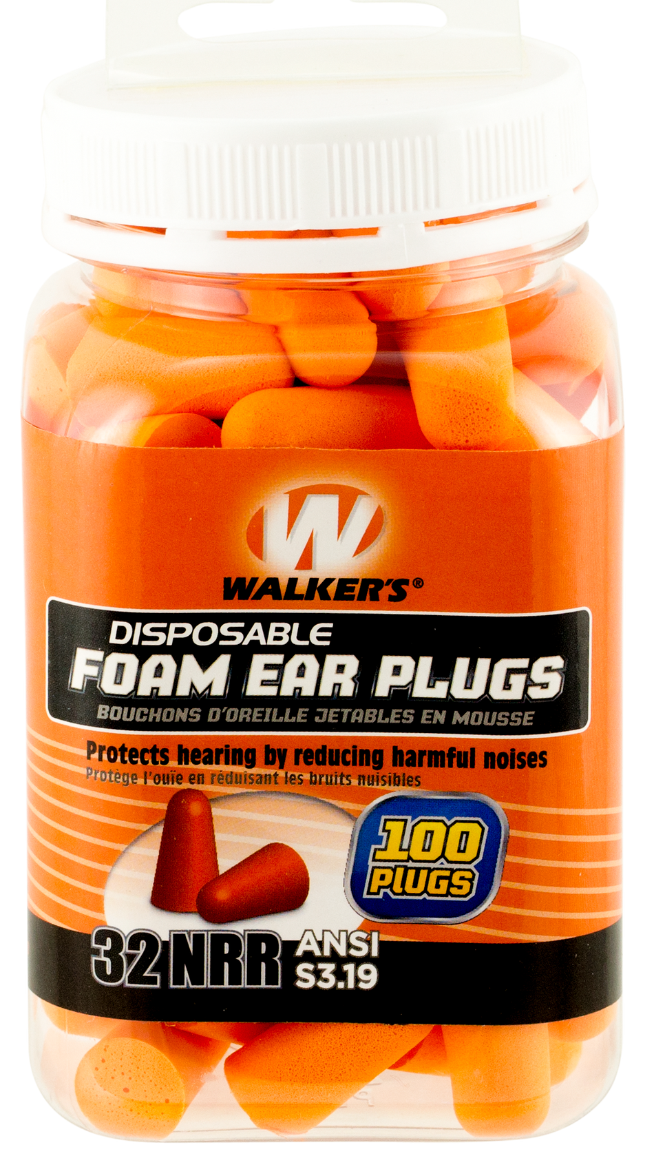 Walkers Game Ear Foam Ear Plugs, Wlkr Gwp-fp50pk     Foam Ear Plug 100cnt